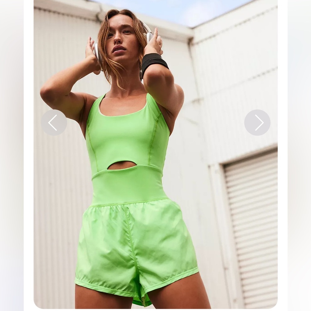 New With Tags. Never Worn. Neon Green Athletic Cut-Out Romper
